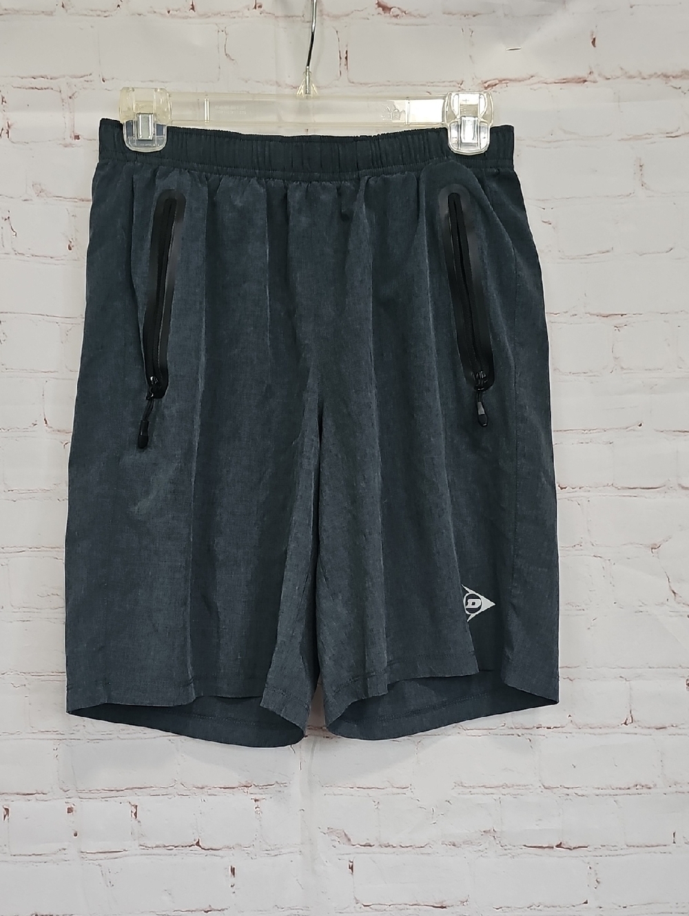 Men's Athletic Shorts in Dark Charcoal Gray with Zip Pockets